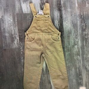 Kids Tan Corduroy Overalls